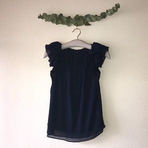 Navy Banana Blouse